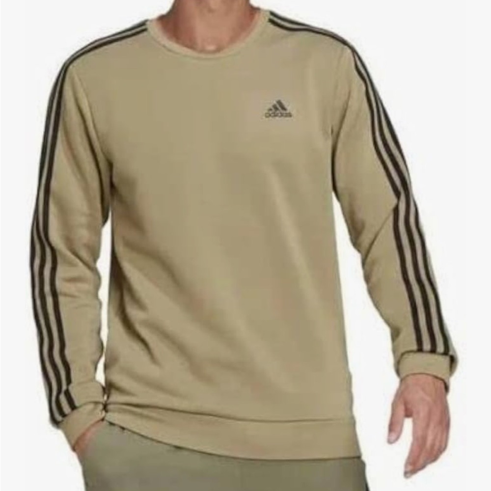 Adidas Men's olive green Crewneck Sweater